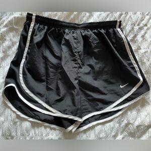 Black and white Nike running shorts